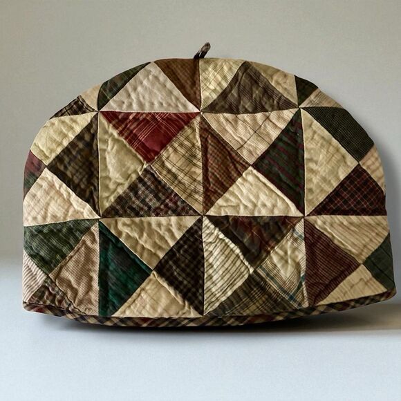 HANDCRAFTED TEA COZY Primitive Style Patchwork Quilted 14” x 10” - Picture 1 of 6